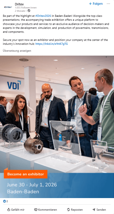 Post von der Dritev auf LinkedIn